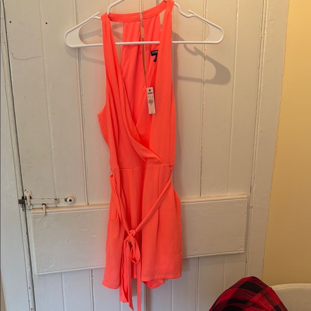 Express coral Sleeveless romper